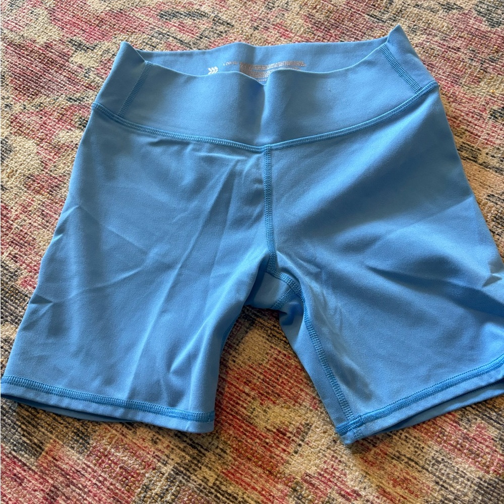 Sky Blue Athletic Shorts with Stretchy Fabric